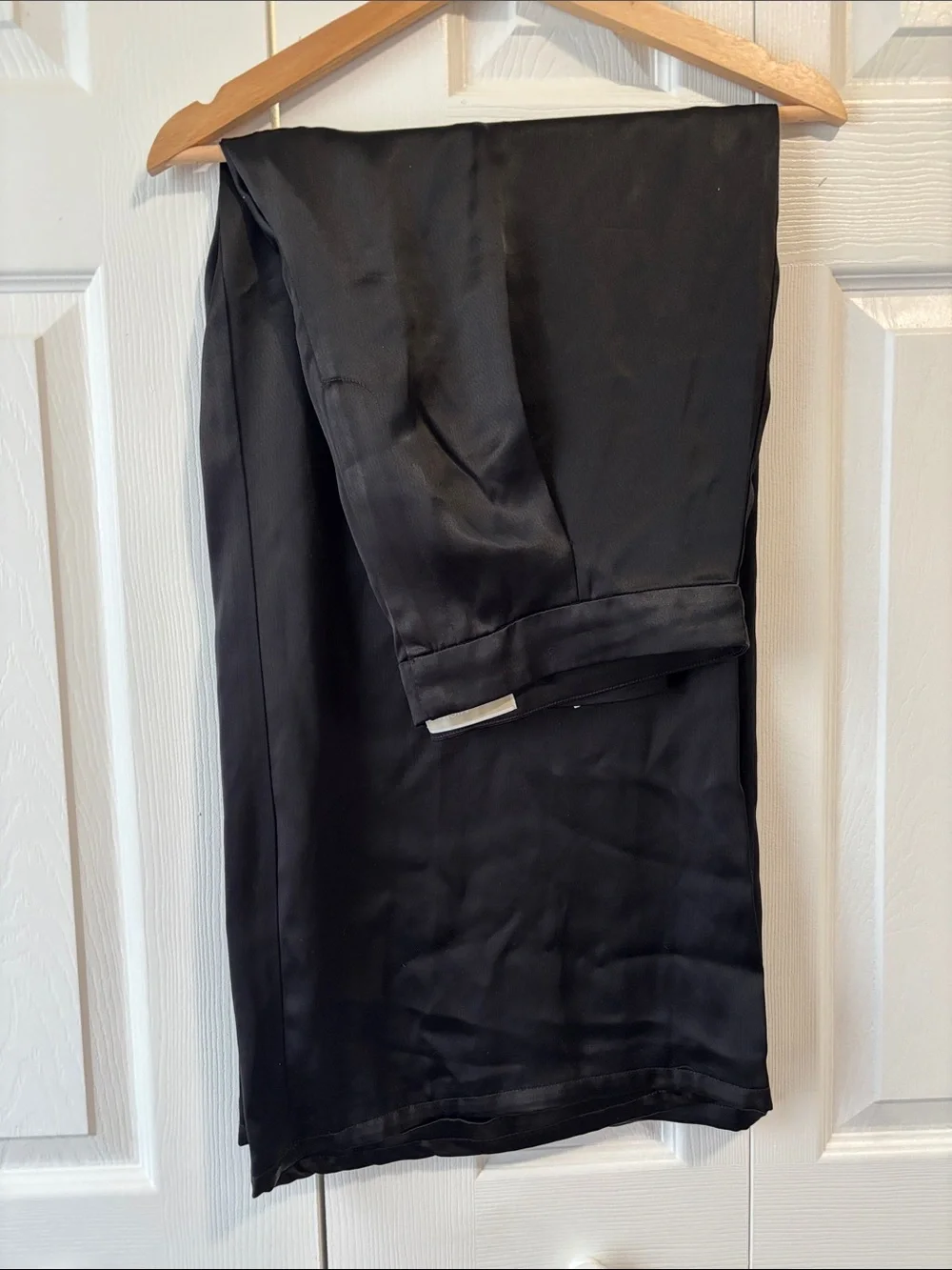 MICHAEL Michael Kors Black Satin Wide-Leg Pant - Picture 3 of 4